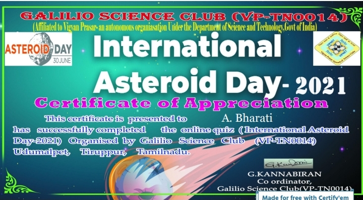 Quiz on International Asteroid Day